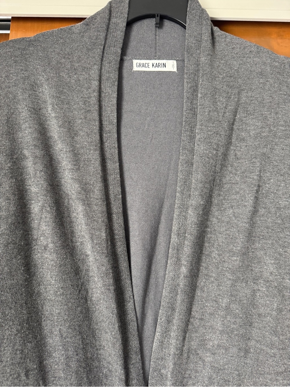 Grace Karin Gray Open-Front Knit Cardigan - Picture 7 of 8